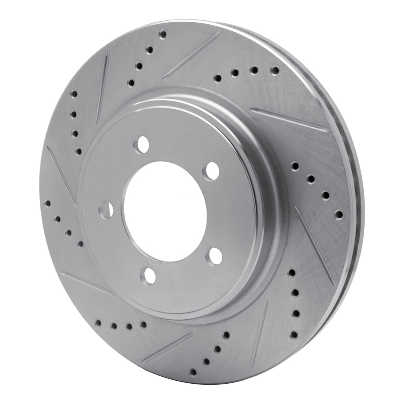 Ford Explorer Sport Trac Brake Rotor (1) - Front Left - R1 Concepts - Drilled & Slotted - Silver - `06-`10